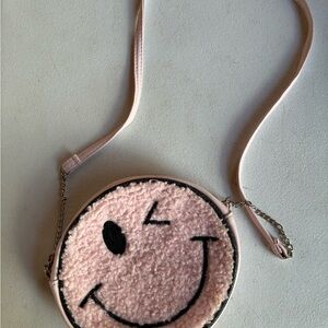 Kids Pink Smiley Face Crossbody Bag
